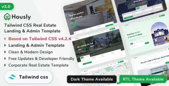 hously tailwind css real estate html template