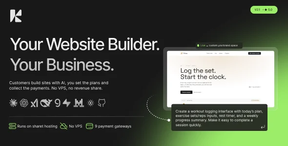 اسکریپت Krikkit: پلتفرم هوشمند ساخت وبسایت مبتنی بر هوش مصنوعی (SaaS) krikkit ai website builder saas platform for promptbased site generation