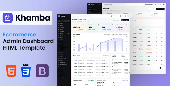 khamba ecommerce admin dashboard html template