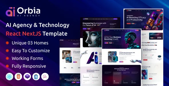 orbia ai agency technology react nextjs template