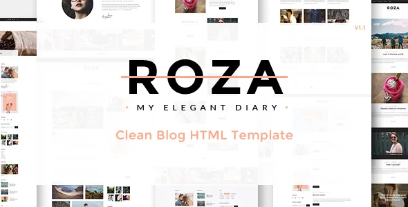قالب HTML وبلاگی Roza – طراحی مینیمال و مدرن roza clean blog html template