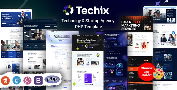 techix technology startup agency php template