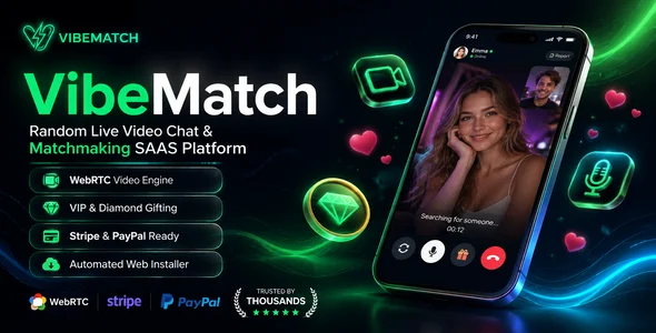 vibematch flutter random video chat app and matchmaking platform